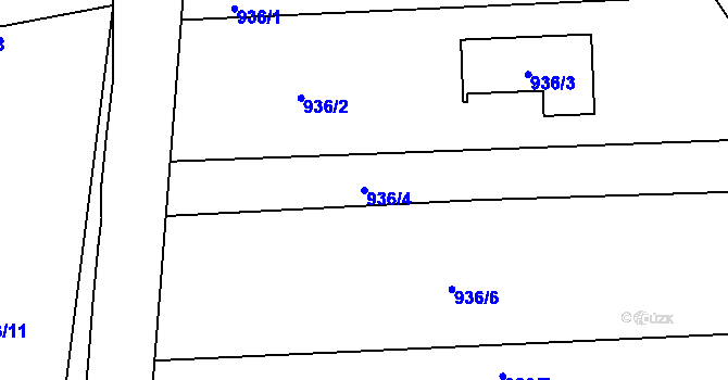 Parcela st. 936/4 v KÚ Syrovín, Katastrální mapa