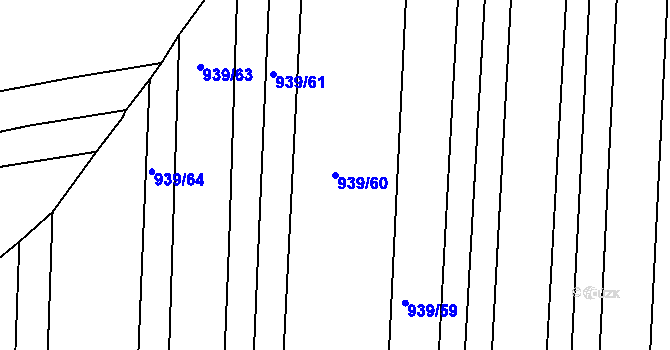 Parcela st. 939/60 v KÚ Syrovín, Katastrální mapa