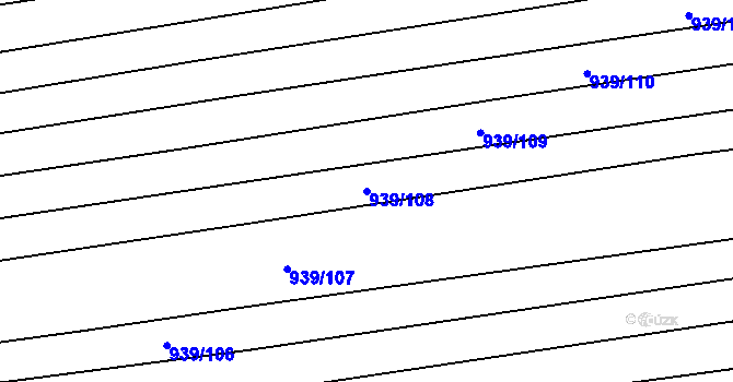 Parcela st. 939/108 v KÚ Syrovín, Katastrální mapa