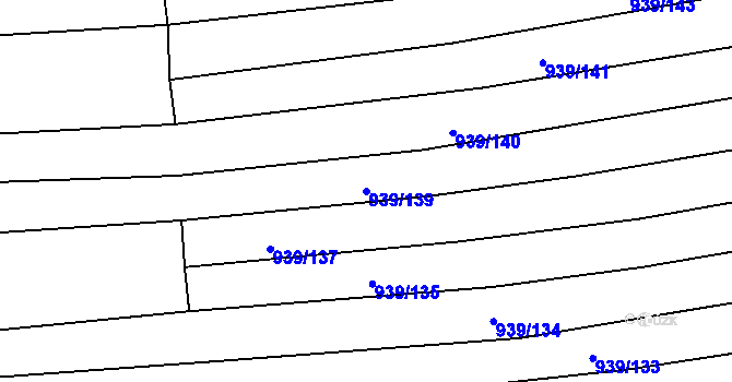 Parcela st. 939/139 v KÚ Syrovín, Katastrální mapa