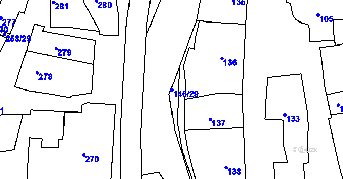 Parcela st. 146/29 v KÚ Syrovín, Katastrální mapa