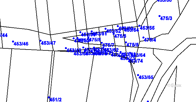 Parcela st. 453/71 v KÚ Syrovín, Katastrální mapa