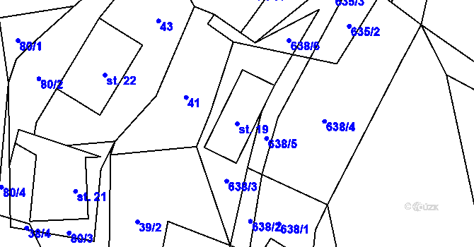 Parcela st. 19 v KÚ Syřenov, Katastrální mapa