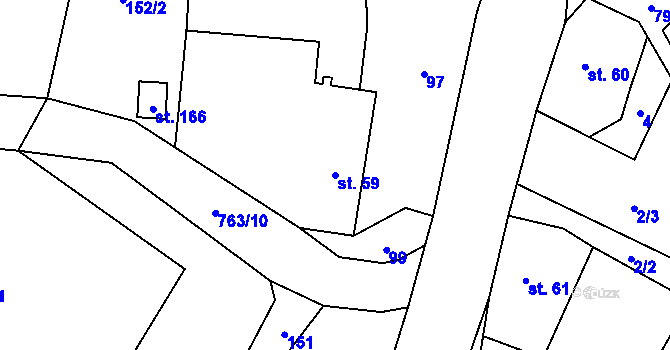 Parcela st. 59 v KÚ Syřenov, Katastrální mapa