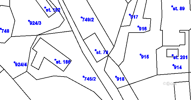 Parcela st. 78 v KÚ Syřenov, Katastrální mapa