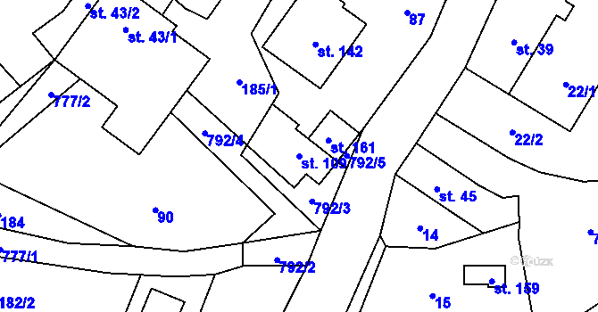 Parcela st. 109 v KÚ Syřenov, Katastrální mapa