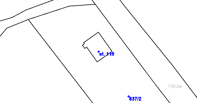 Parcela st. 119 v KÚ Syřenov, Katastrální mapa