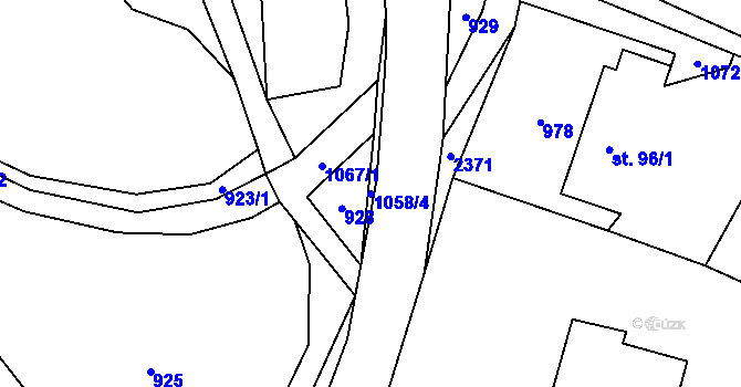 Parcela st. 1058/4 v KÚ Syřenov, Katastrální mapa