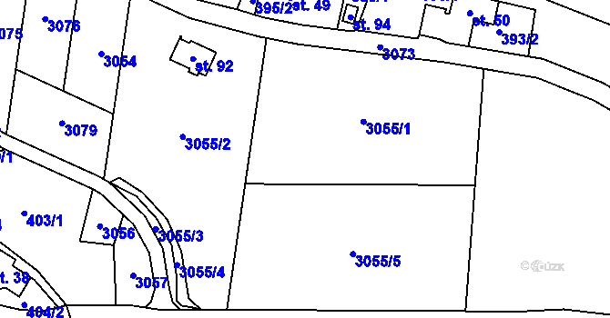 Parcela st. 3055 v KÚ Žďár u Kumburku, Katastrální mapa