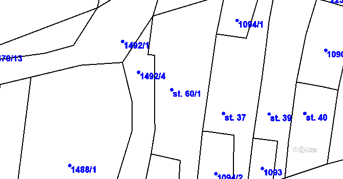Parcela st. 60/1 v KÚ Lhota u Stříbra, Katastrální mapa
