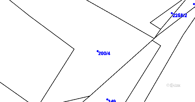 Parcela st. 200/4 v KÚ Lhota u Stříbra, Katastrální mapa