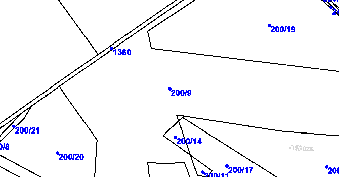 Parcela st. 200/9 v KÚ Lhota u Stříbra, Katastrální mapa