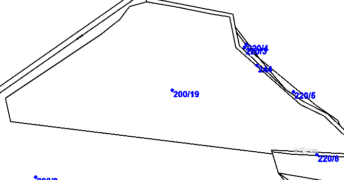Parcela st. 200/19 v KÚ Lhota u Stříbra, Katastrální mapa