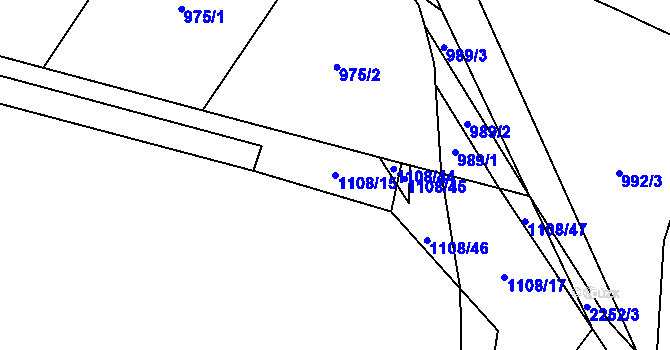 Parcela st. 1108/15 v KÚ Lhota u Stříbra, Katastrální mapa