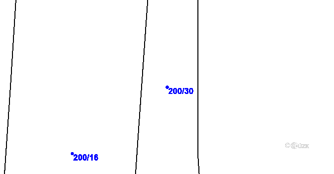 Parcela st. 200/30 v KÚ Lhota u Stříbra, Katastrální mapa