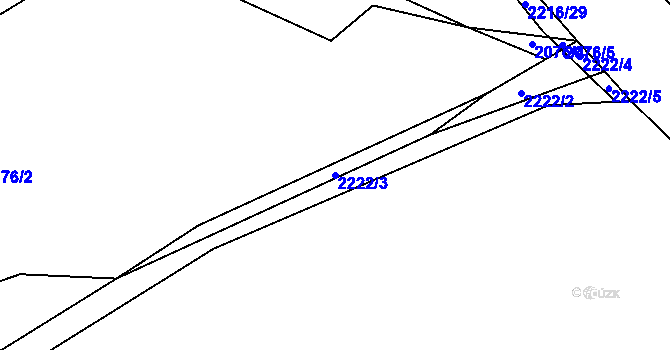 Parcela st. 2222/3 v KÚ Lhota u Stříbra, Katastrální mapa