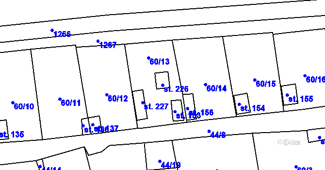 Parcela st. 226 v KÚ Sytno, Katastrální mapa