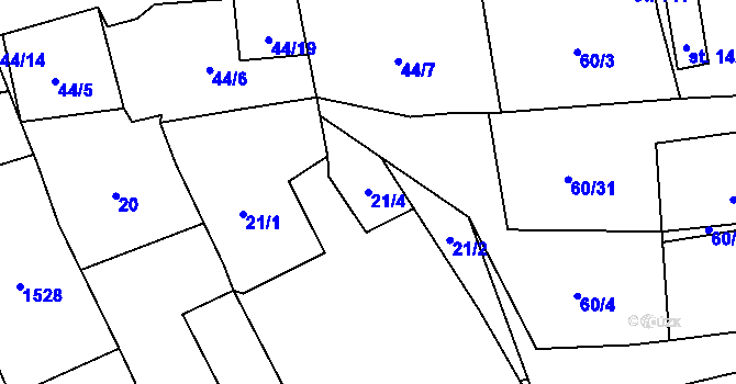 Parcela st. 21/4 v KÚ Sytno, Katastrální mapa