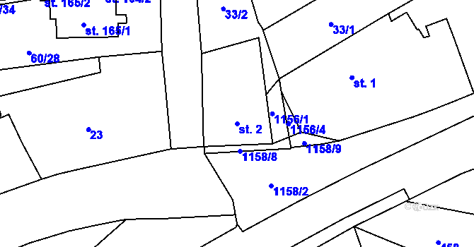 Parcela st. 2 v KÚ Sytno, Katastrální mapa