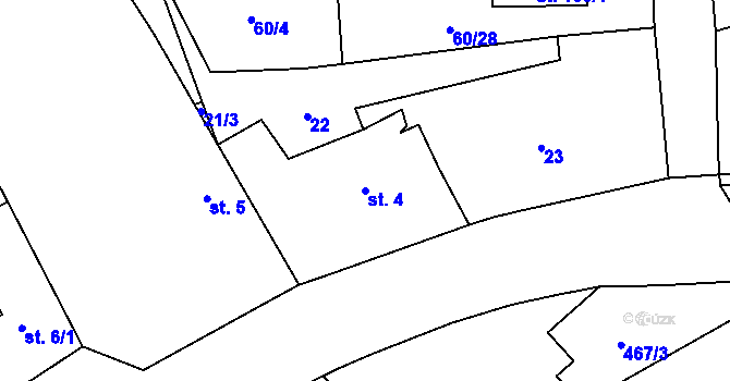 Parcela st. 4 v KÚ Sytno, Katastrální mapa