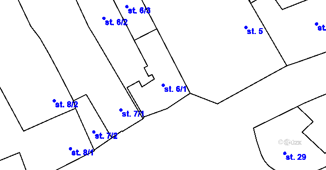 Parcela st. 6/1 v KÚ Sytno, Katastrální mapa