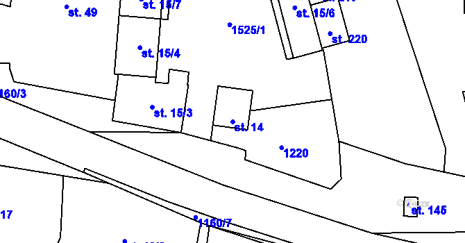 Parcela st. 14 v KÚ Sytno, Katastrální mapa
