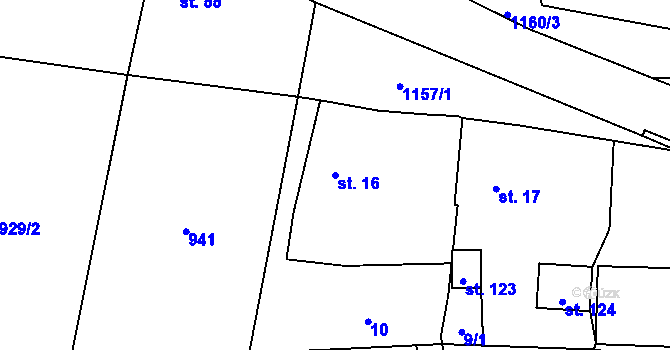 Parcela st. 16 v KÚ Sytno, Katastrální mapa