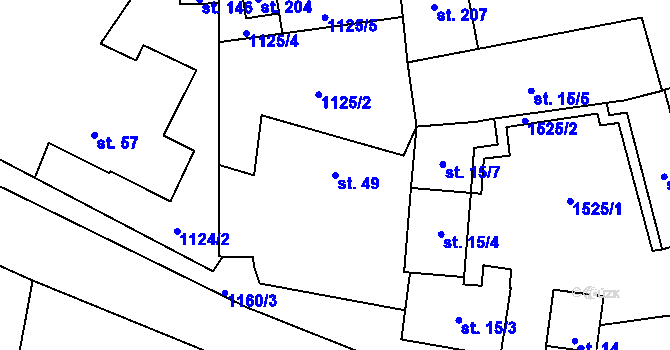 Parcela st. 49 v KÚ Sytno, Katastrální mapa