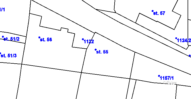Parcela st. 55 v KÚ Sytno, Katastrální mapa