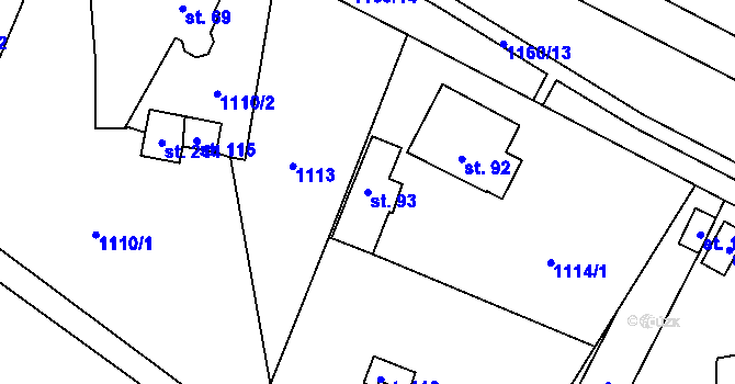 Parcela st. 93 v KÚ Sytno, Katastrální mapa