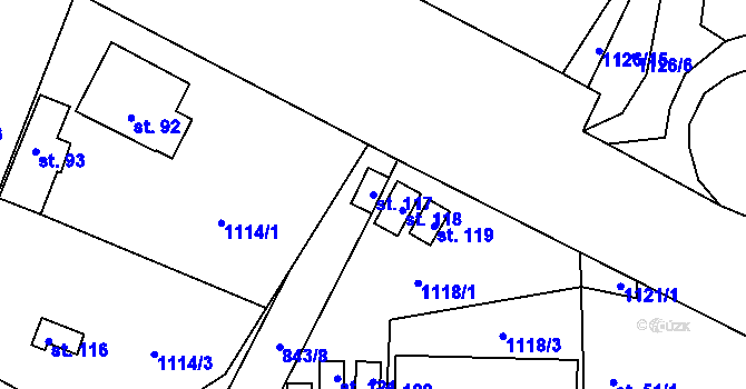 Parcela st. 117 v KÚ Sytno, Katastrální mapa