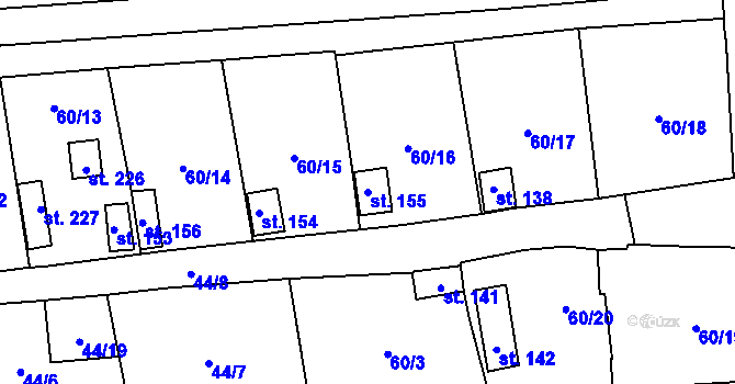 Parcela st. 155 v KÚ Sytno, Katastrální mapa