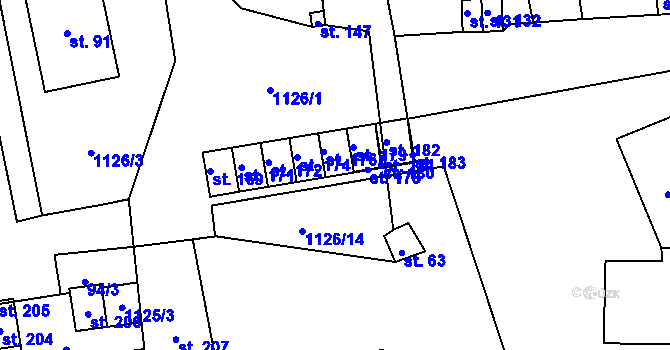 Parcela st. 175 v KÚ Sytno, Katastrální mapa