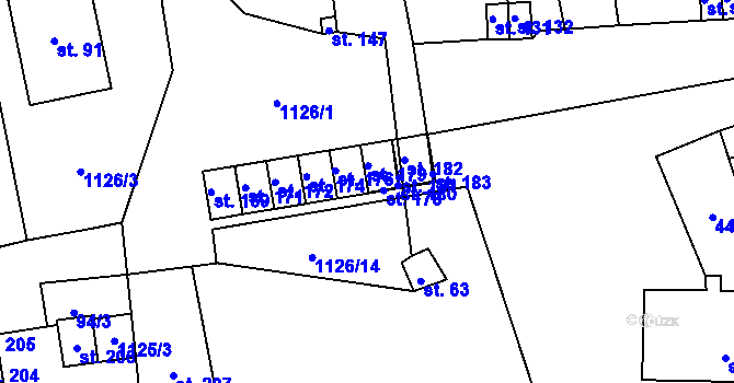 Parcela st. 177 v KÚ Sytno, Katastrální mapa