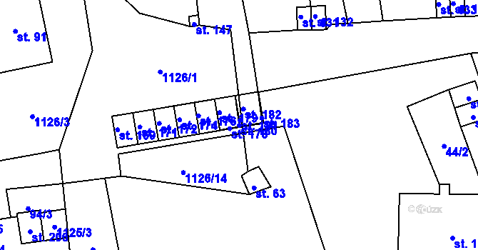 Parcela st. 180 v KÚ Sytno, Katastrální mapa