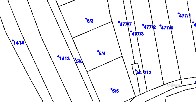 Parcela st. 5/4 v KÚ Sytno, Katastrální mapa