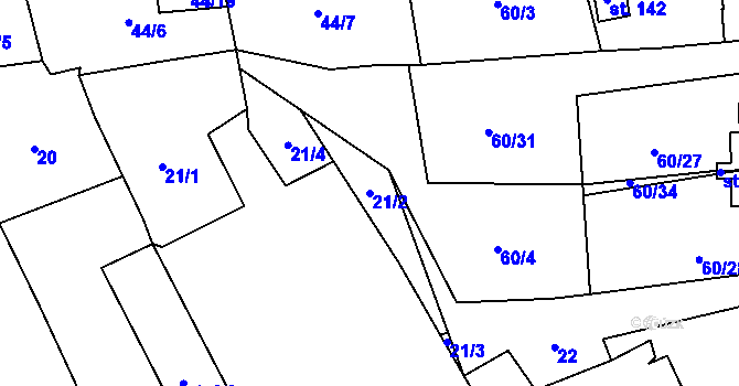 Parcela st. 21/2 v KÚ Sytno, Katastrální mapa