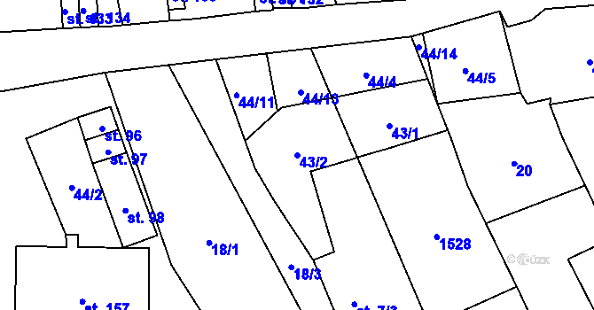 Parcela st. 43/2 v KÚ Sytno, Katastrální mapa