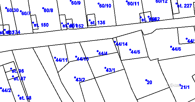 Parcela st. 44/4 v KÚ Sytno, Katastrální mapa