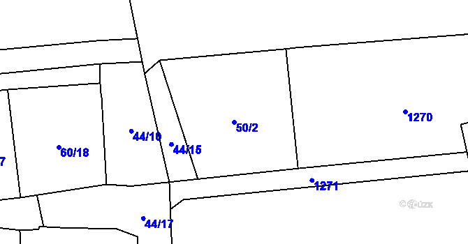 Parcela st. 50/2 v KÚ Sytno, Katastrální mapa