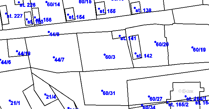 Parcela st. 60/3 v KÚ Sytno, Katastrální mapa