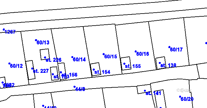 Parcela st. 60/15 v KÚ Sytno, Katastrální mapa