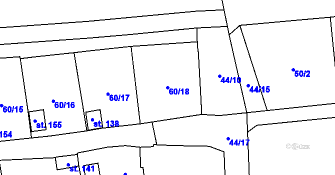 Parcela st. 60/18 v KÚ Sytno, Katastrální mapa