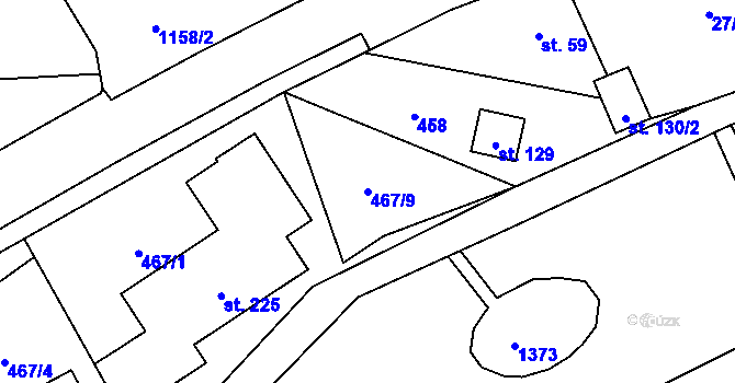 Parcela st. 467/9 v KÚ Sytno, Katastrální mapa