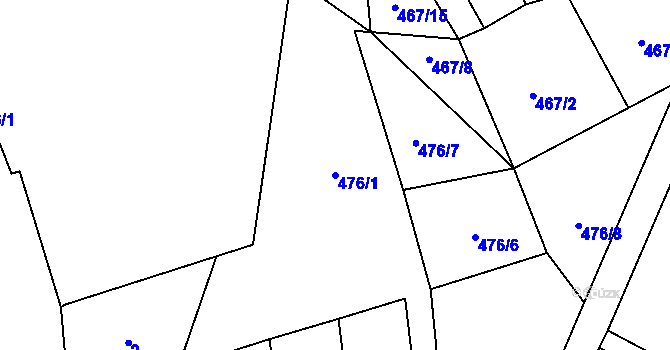 Parcela st. 476/1 v KÚ Sytno, Katastrální mapa