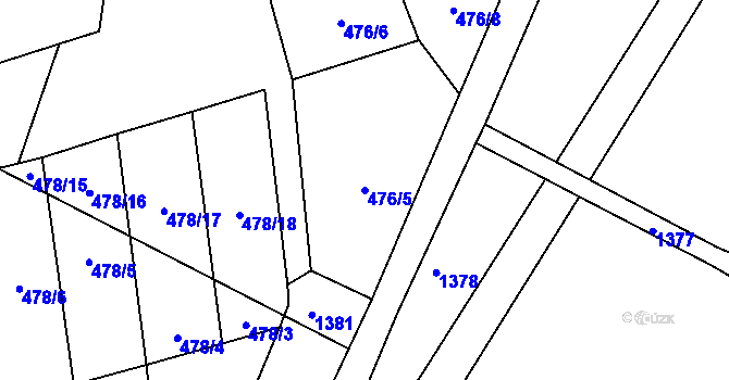 Parcela st. 476/5 v KÚ Sytno, Katastrální mapa