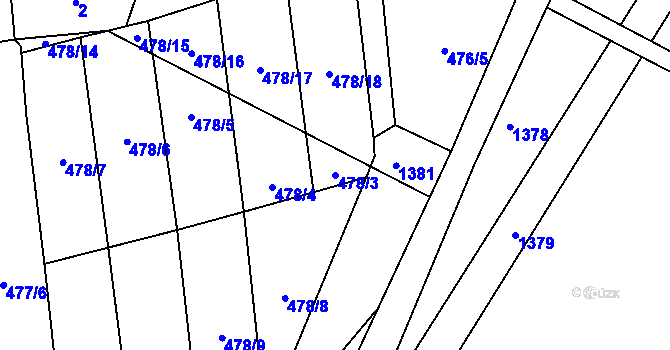 Parcela st. 478/3 v KÚ Sytno, Katastrální mapa
