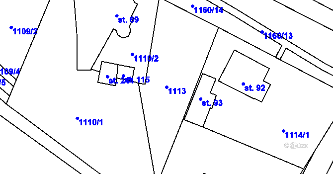 Parcela st. 1113 v KÚ Sytno, Katastrální mapa