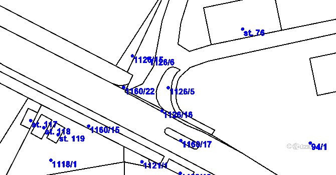 Parcela st. 1126/5 v KÚ Sytno, Katastrální mapa