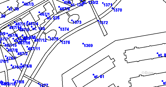 Parcela st. 1369 v KÚ Sytno, Katastrální mapa